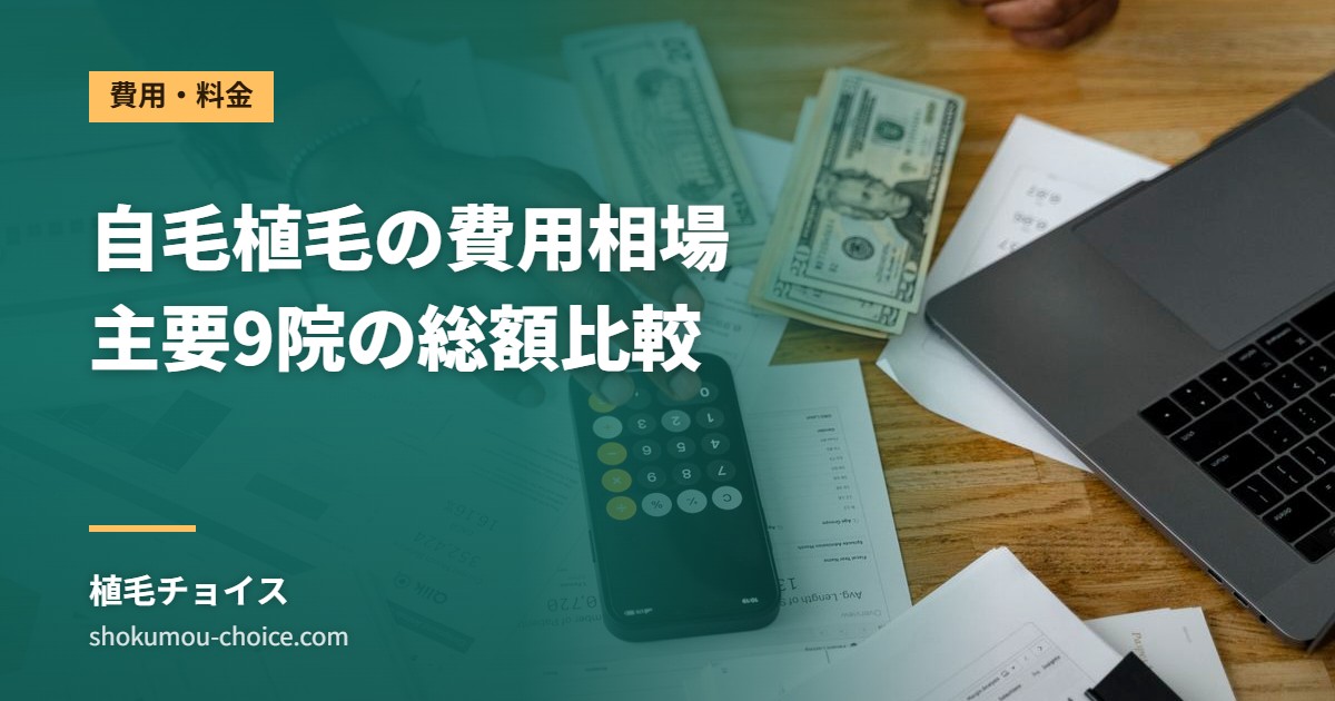 自毛植毛の費用相場 主要9院の総額比較