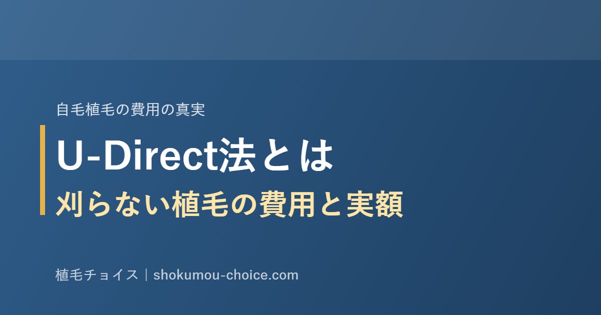 U-Direct法とは 刈らない植毛の費用と実額